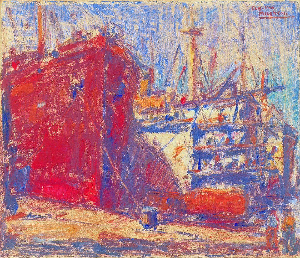 Skip i havnen av Eugeen van Mieghem