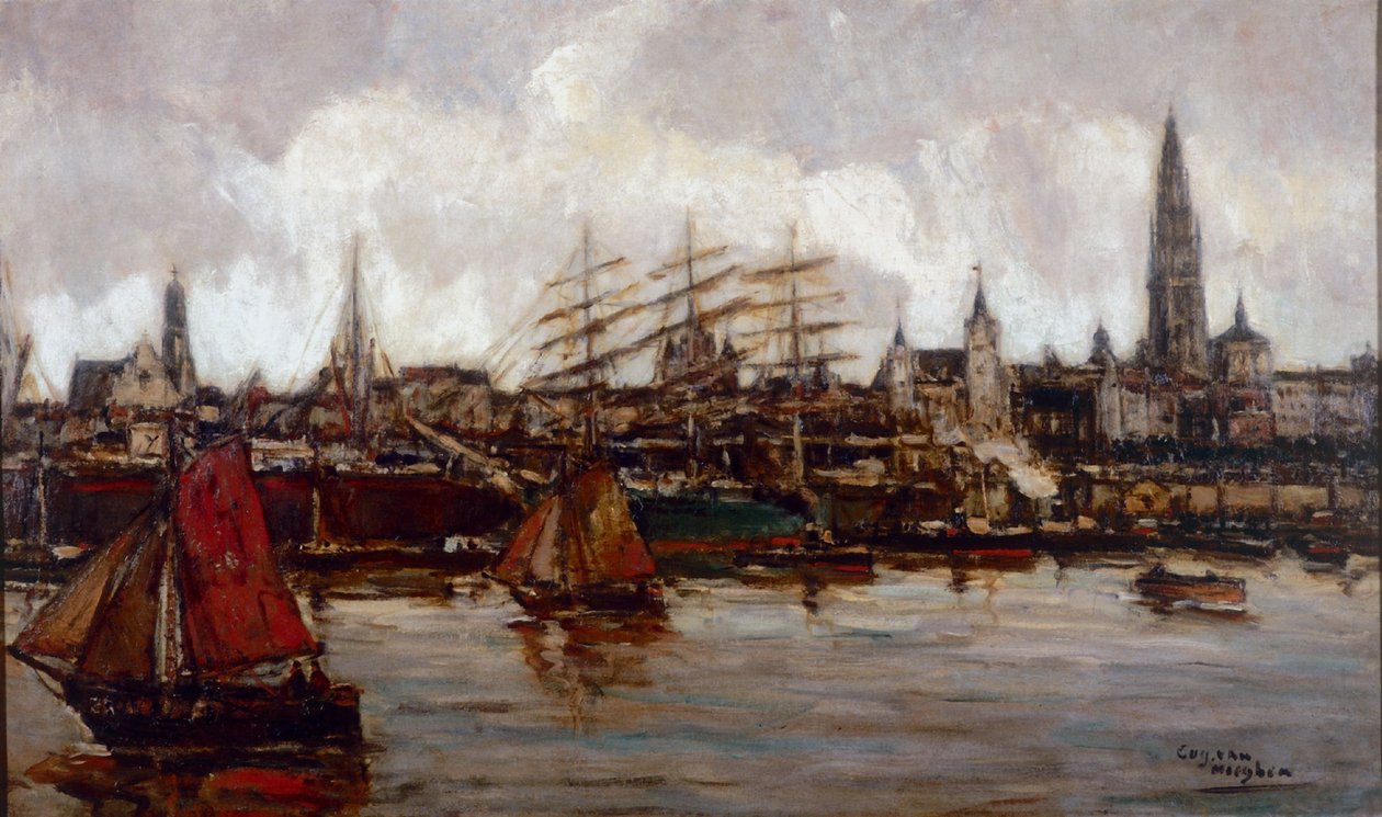 Antwerpens havnefront av Eugeen van Mieghem