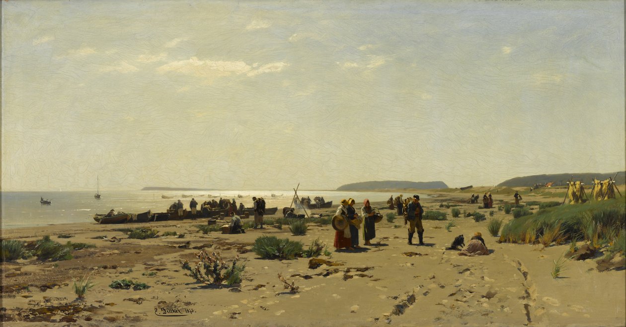 Strandlandskap (Fiskerhjem) av Eugene Gustav Dücker