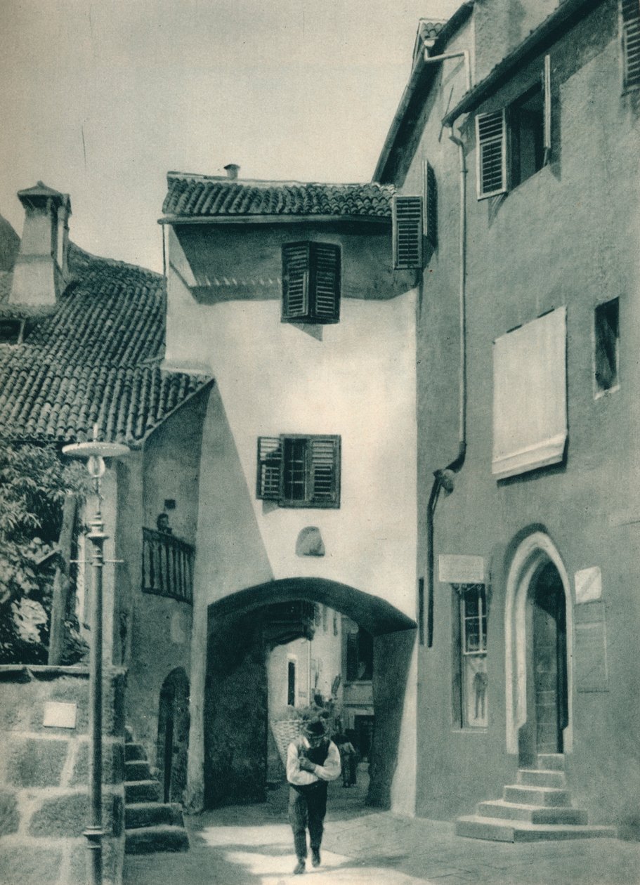 En stille gate, Merano, Sør-Tirol, Italia, 1927 av Eugen Poppel