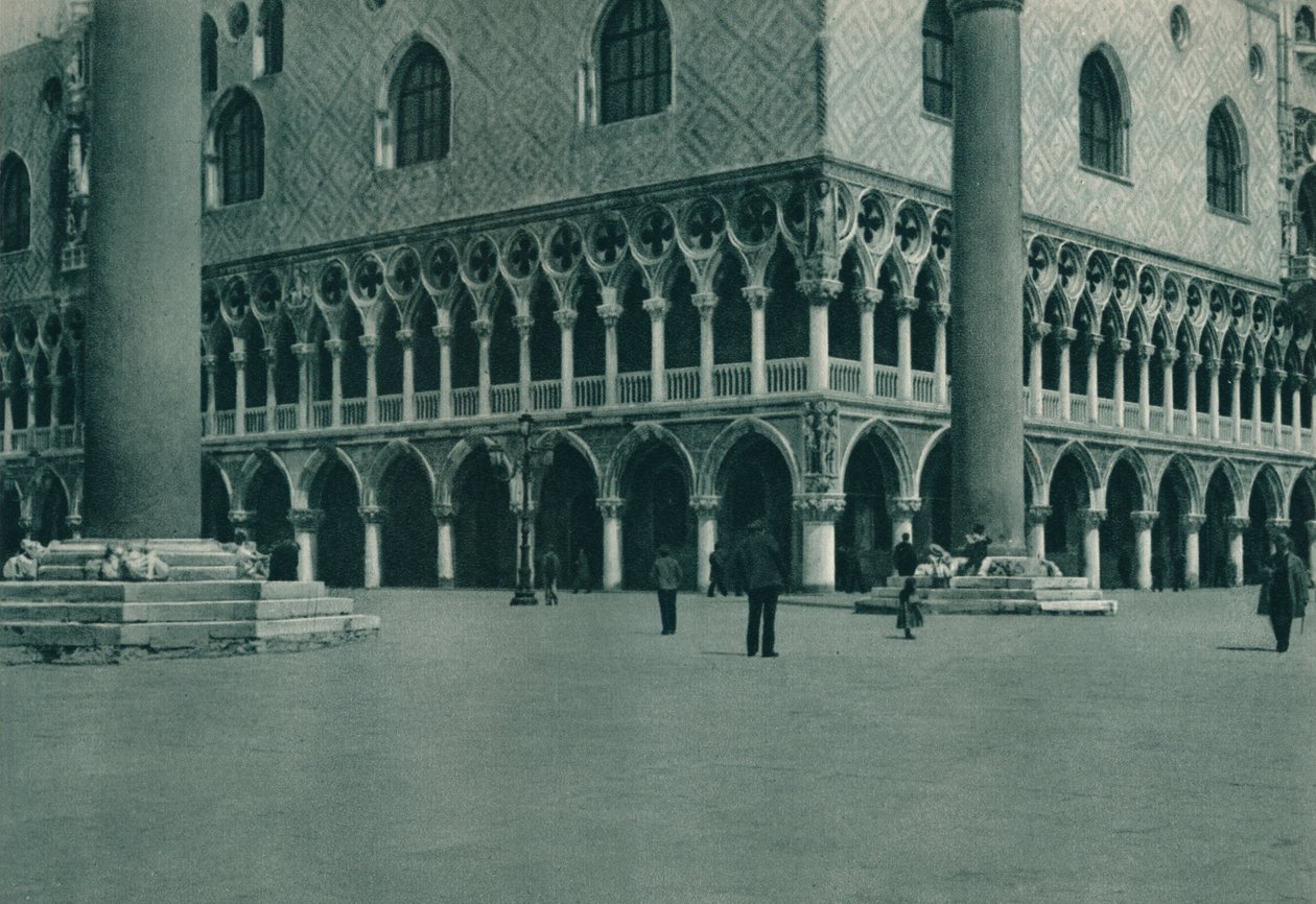 Hjørne av Dogepalasset på Piazzetta di San Marco, Venezia, Italia, 1927 av Eugen Poppel
