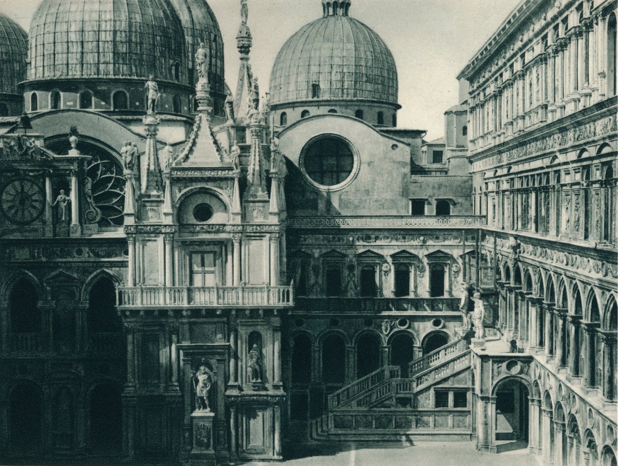 Gårdsplassen til Dogepalasset, Venezia, Italia, 1927 av Eugen Poppel