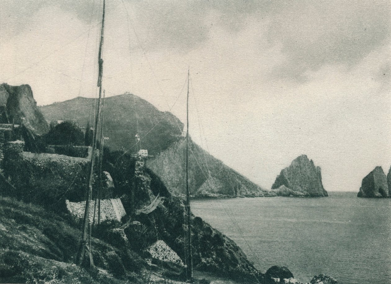Marina Piccola med fuglegarn, Capri, Italia, 1927 av Eugen Poppel