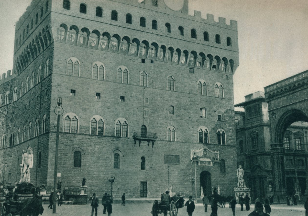 Palazzo Vecchio, Piazza della Signoria, Firenze, Italia, 1927 av Eugen Poppel