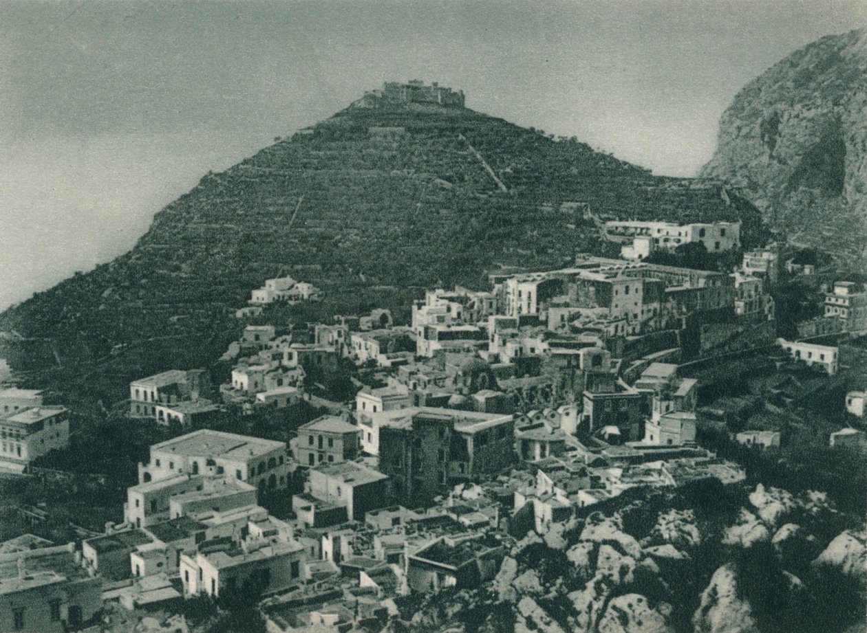 Utsikt over Capri med Monte Tiberio, Italia, 1927 av Eugen Poppel
