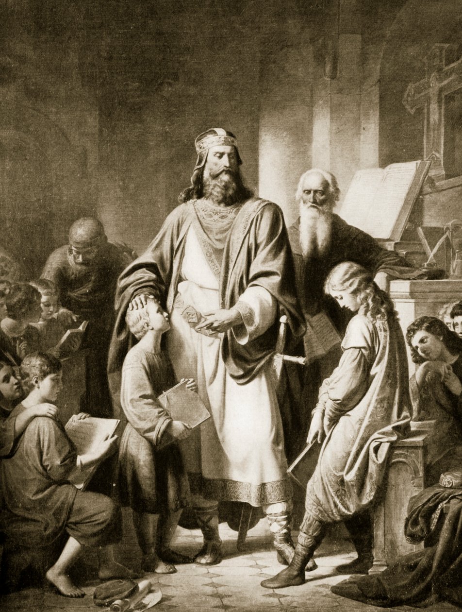 Charlemagne og hans lærde, illustrasjon fra 