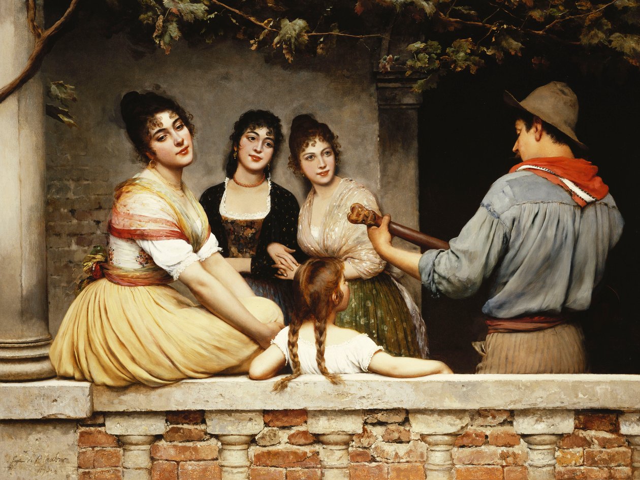 På balkongen, 1893 av Eugen von Blaas
