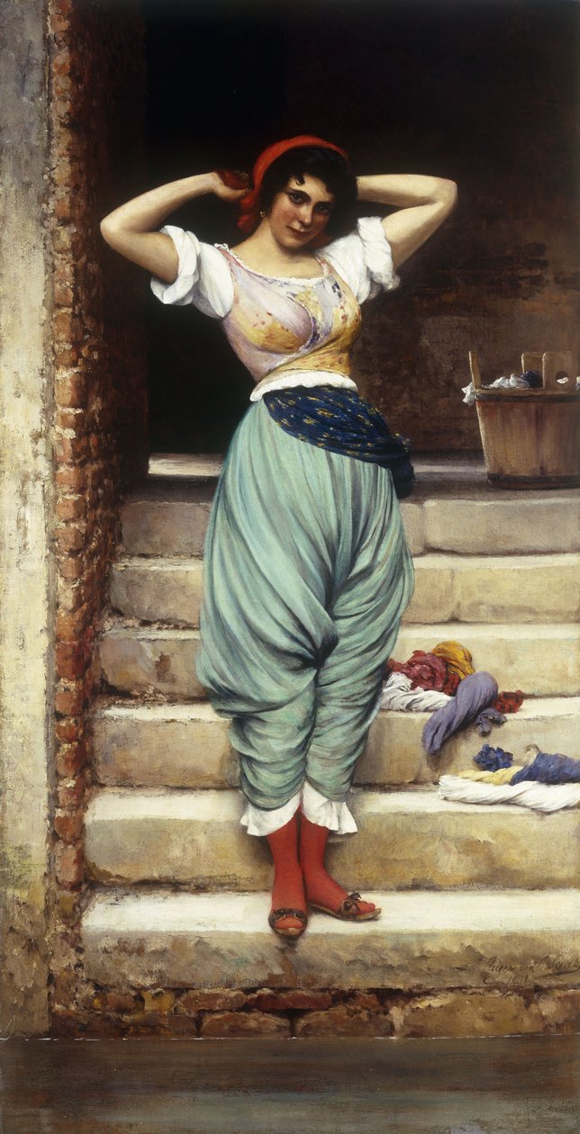 Vaskekvinnen, 1878 av Eugen von Blaas