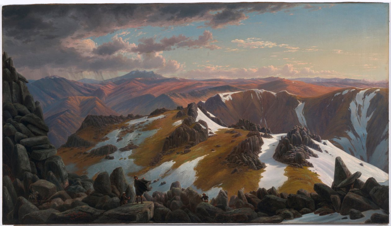 Nordøstutsikt fra den nordlige toppen av Kosciusko-fjellet av Eugen von Guerard