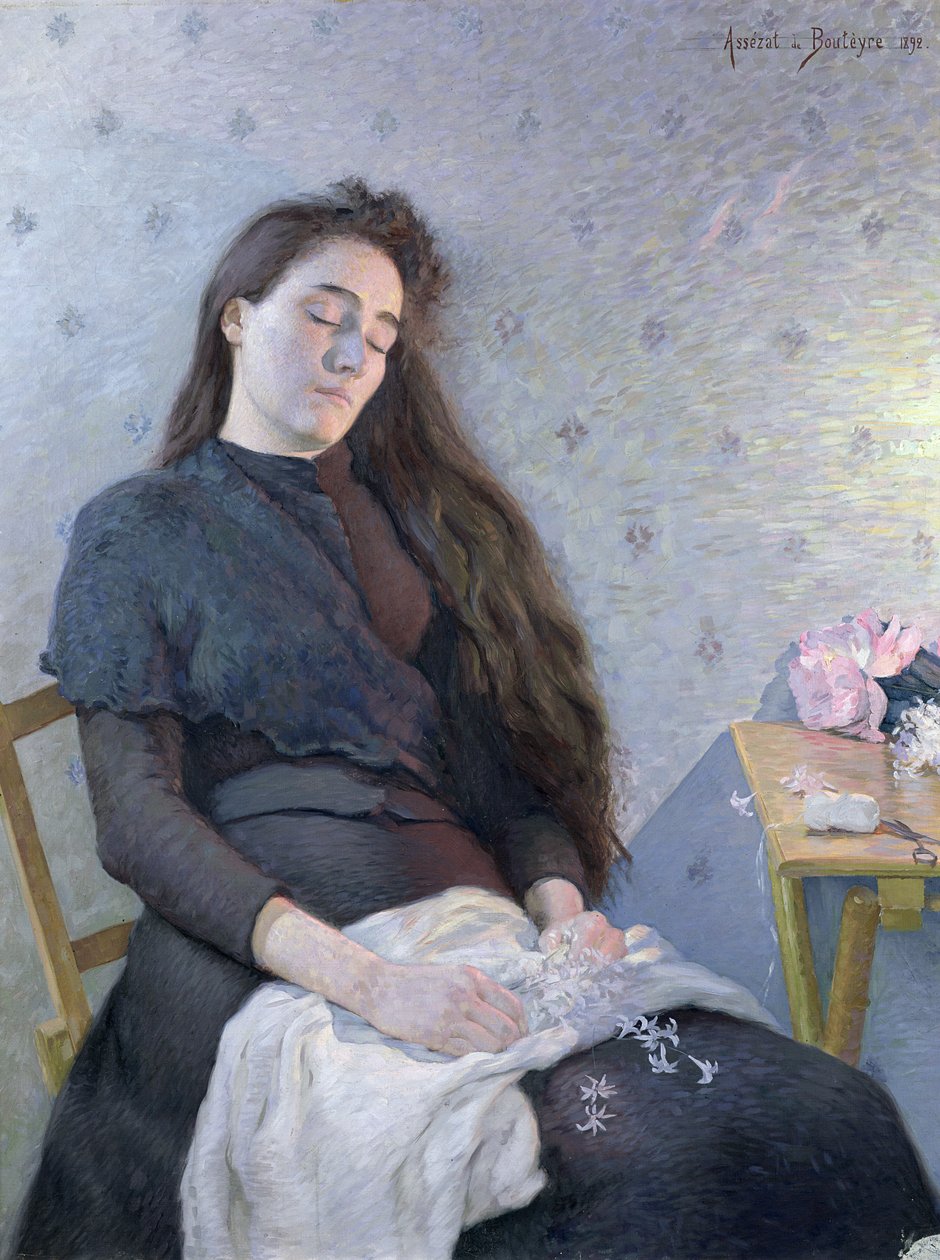 Den sovende blomsterjenta, 1892 av Eugene Assezat de Bouteyre