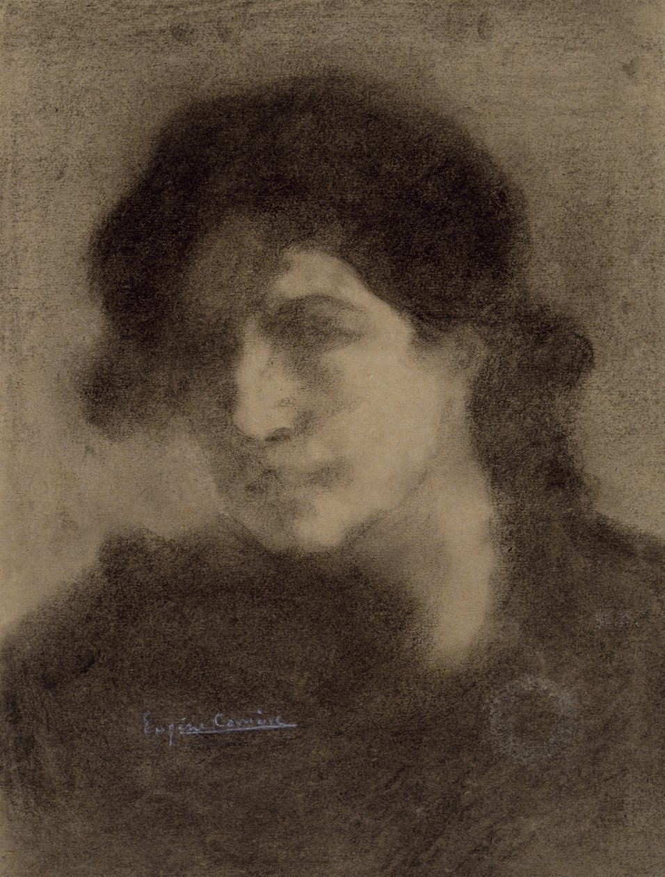 Uten tittel, c. 1890 (kull på papir) av Eugène Carrière