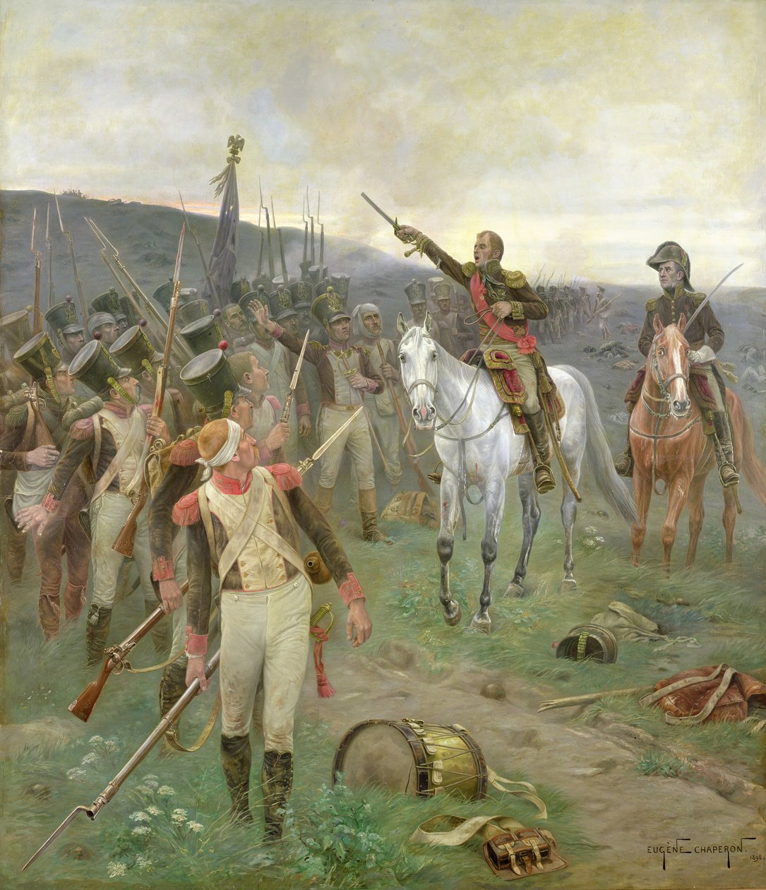 Marshal Ney samlet troppene ved Waterloo, 1898 av Eugene Chaperon