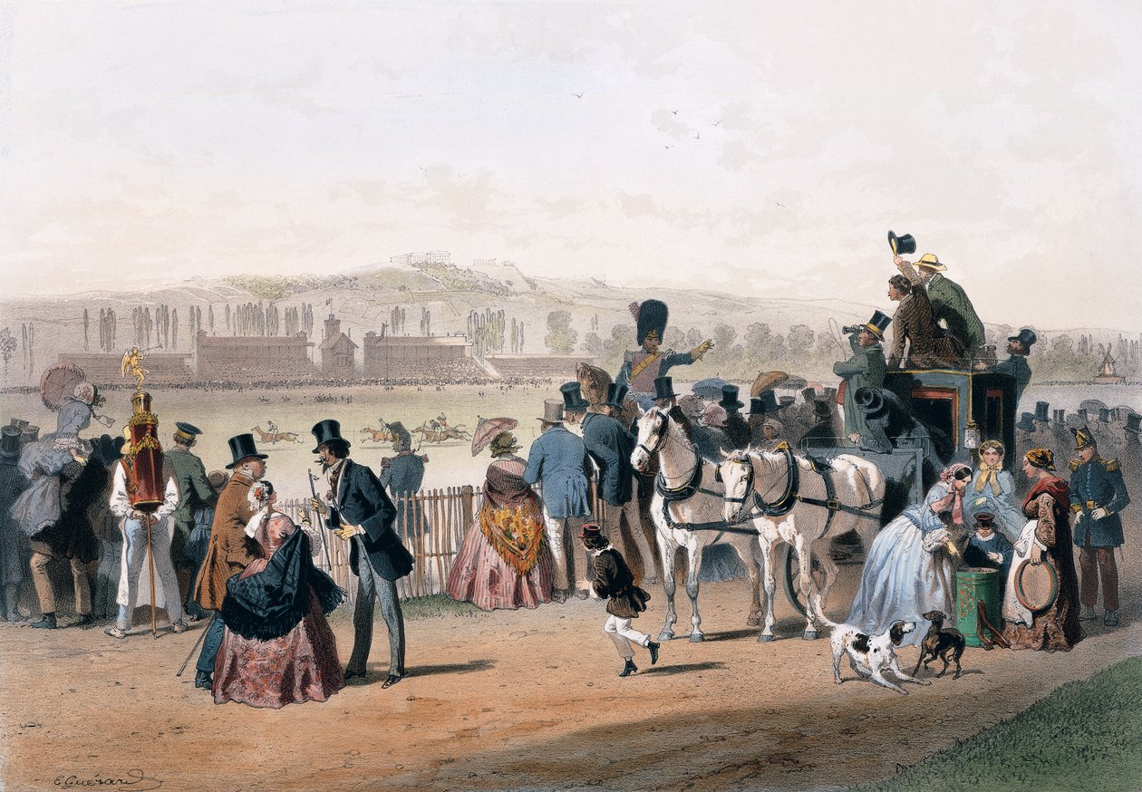 Veddeløpsbane ved Bois de Boulogne av Eugene Charles Francois Guerard