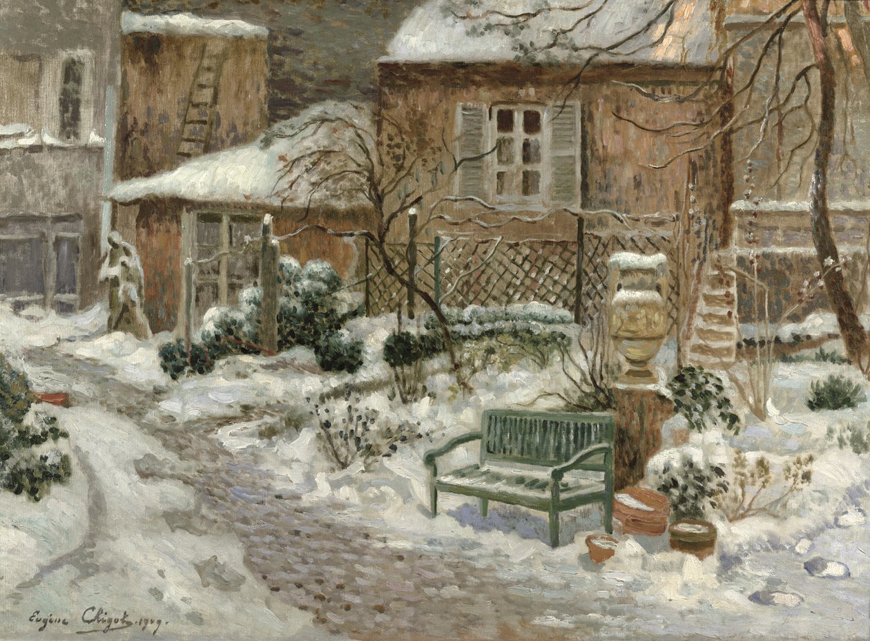 Hagen under snø, 1909 av Eugene Chigot
