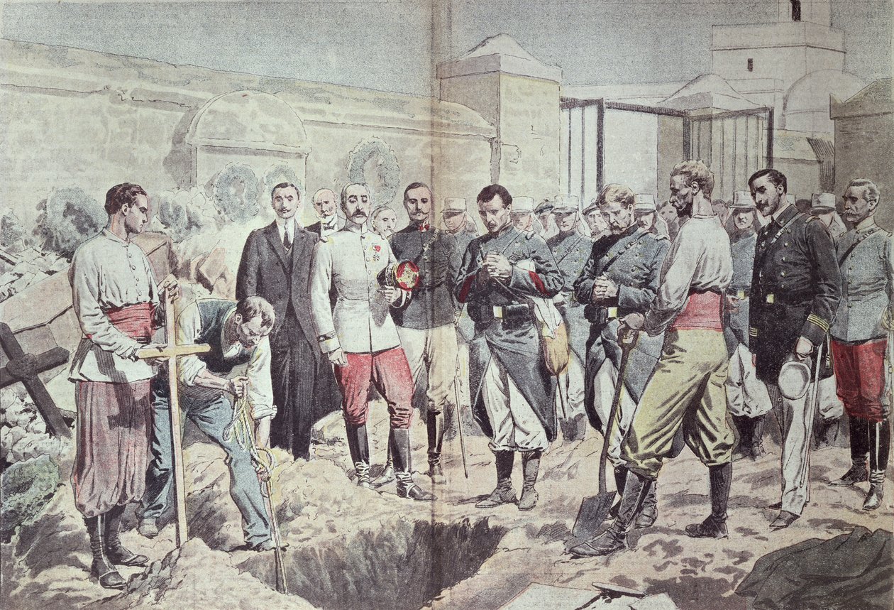 Franske legionærer i Marokko ved en begravelse, illustrasjon fra 