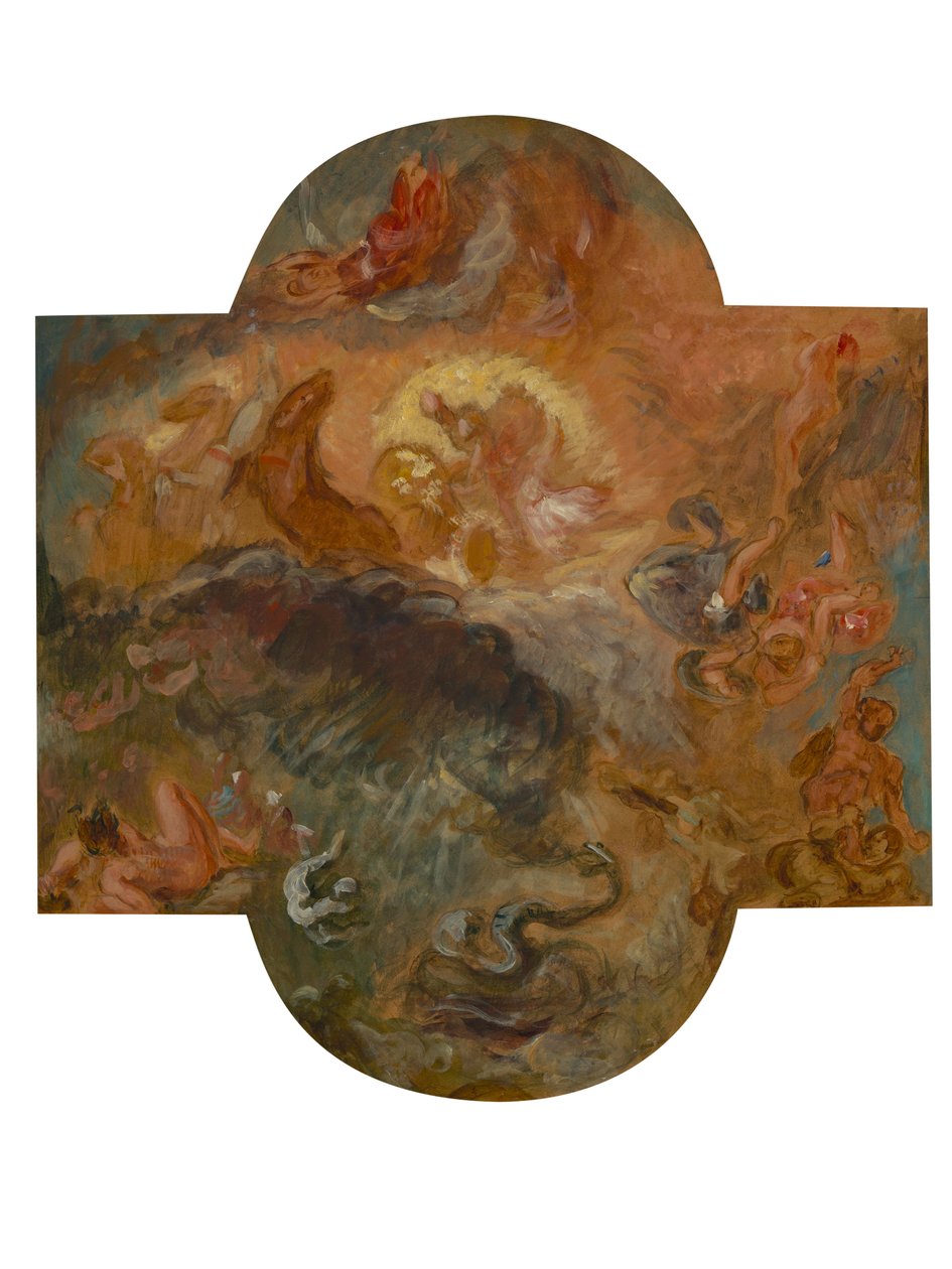 Apollo dreper Python av Ferdinand Victor Eugene Delacroix