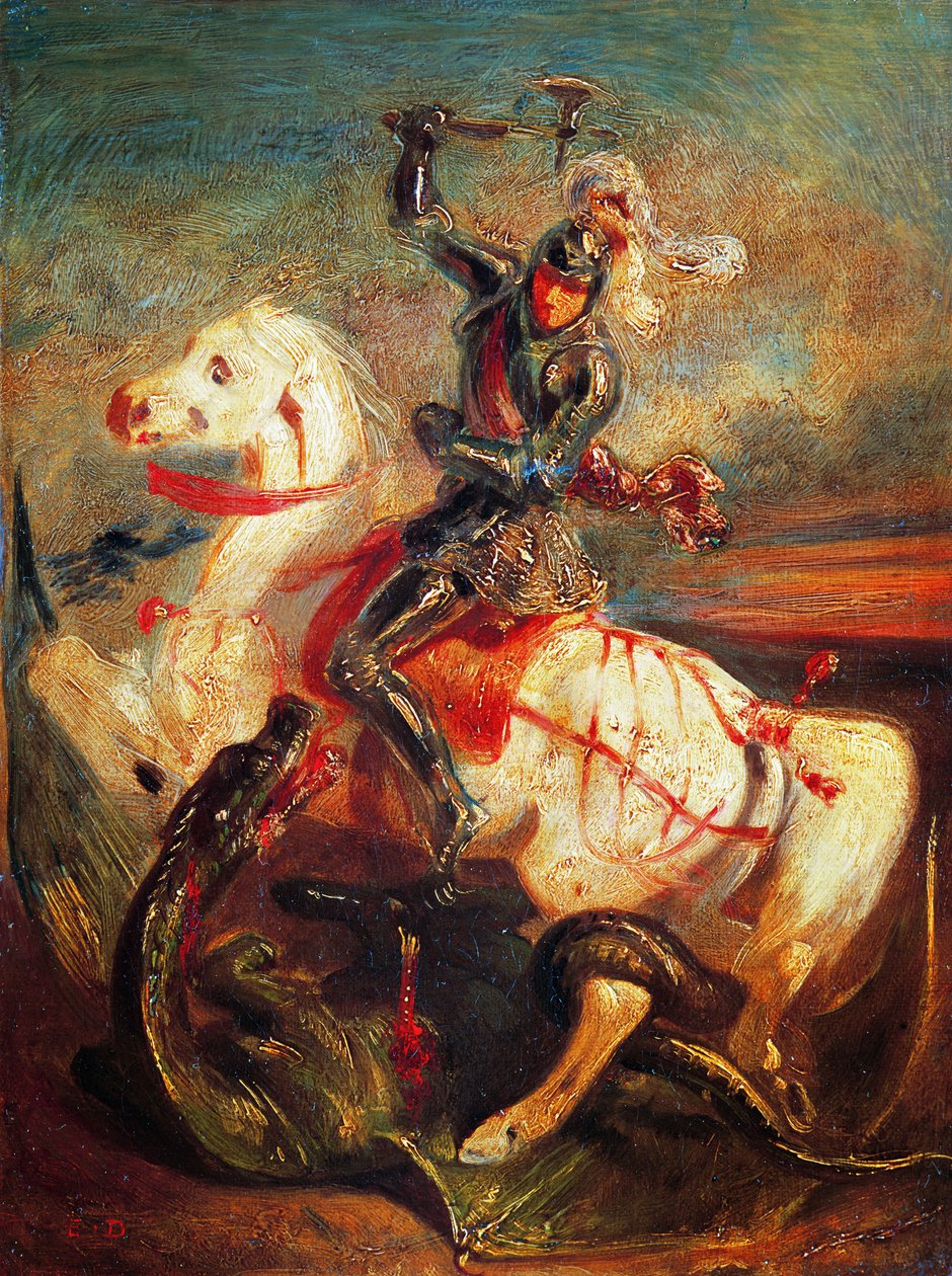 Saint George og dragen av Ferdinand Victor Eugene Delacroix