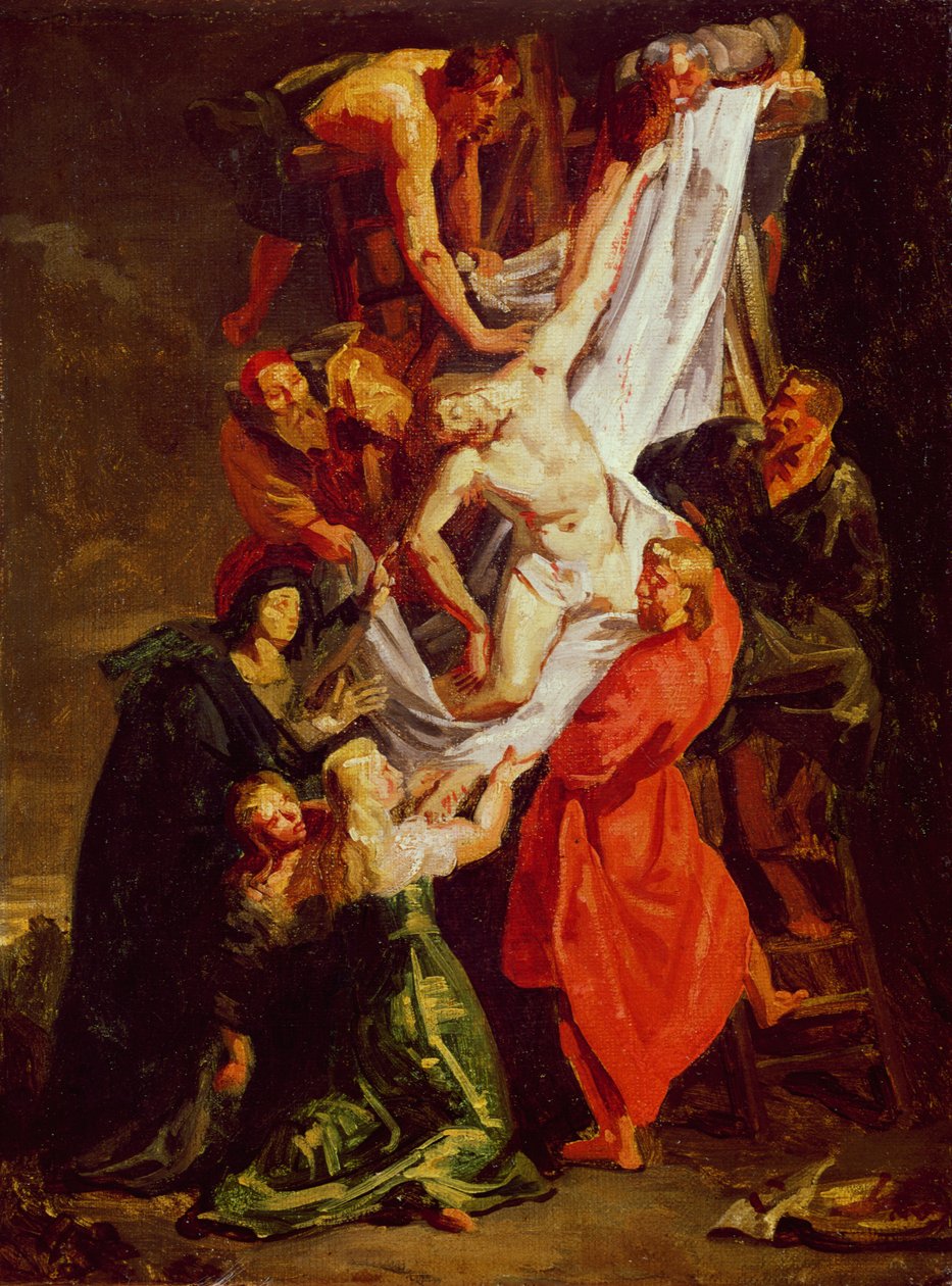 Nedstigningen fra korset, ca. 1843 av Ferdinand Victor Eugene Delacroix