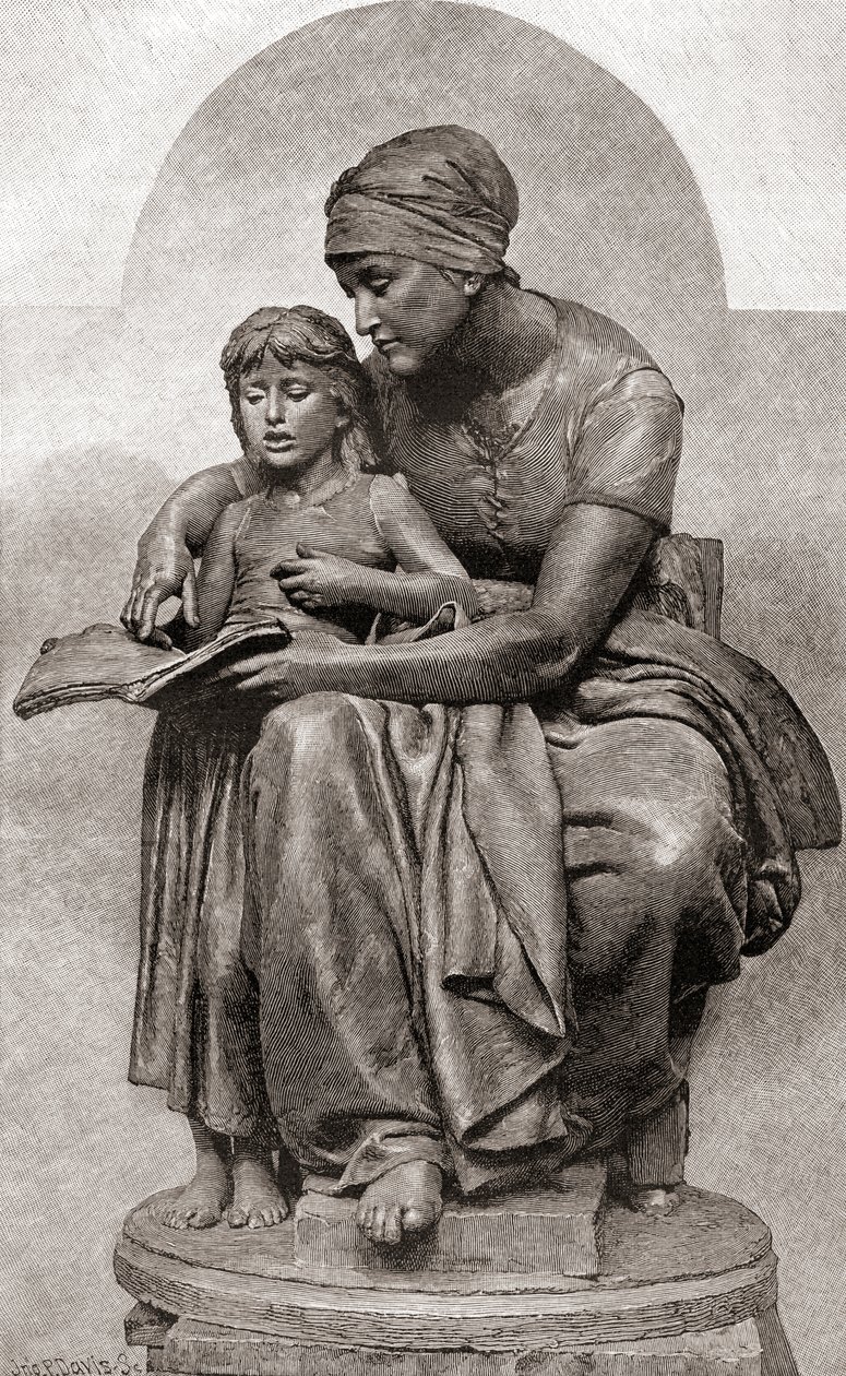 La Educación Maternal or Maternal Education, fra The Century Magazine, utgitt 1887 av Eugene Delaplanche
