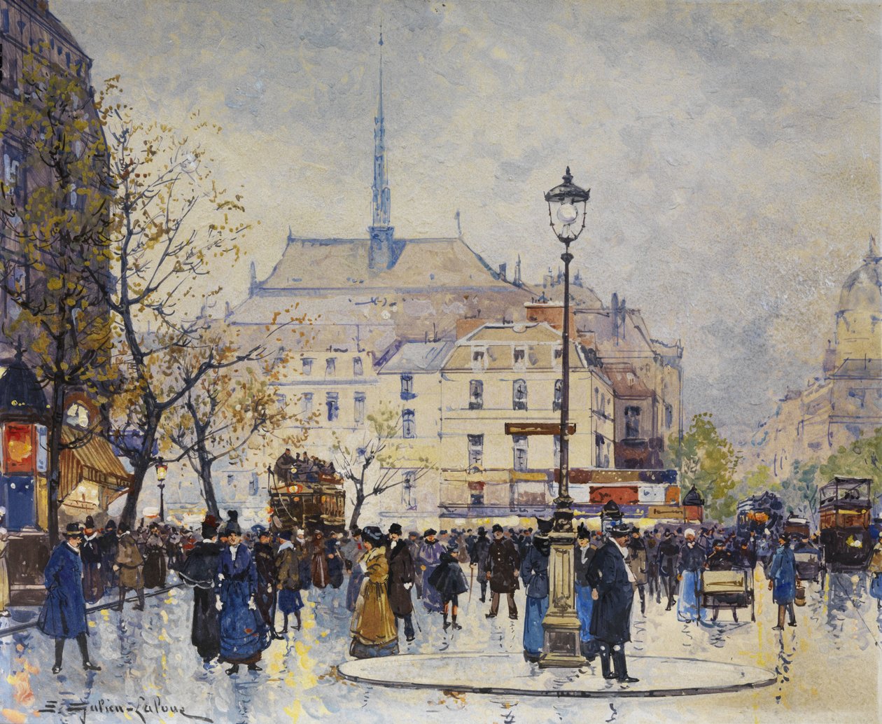 Paris gatebild av Eugene Galien Laloue