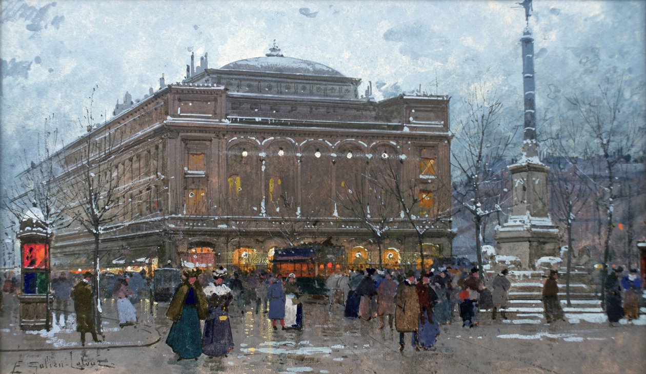 Chatelet-plassen av Eugene Galien Laloue