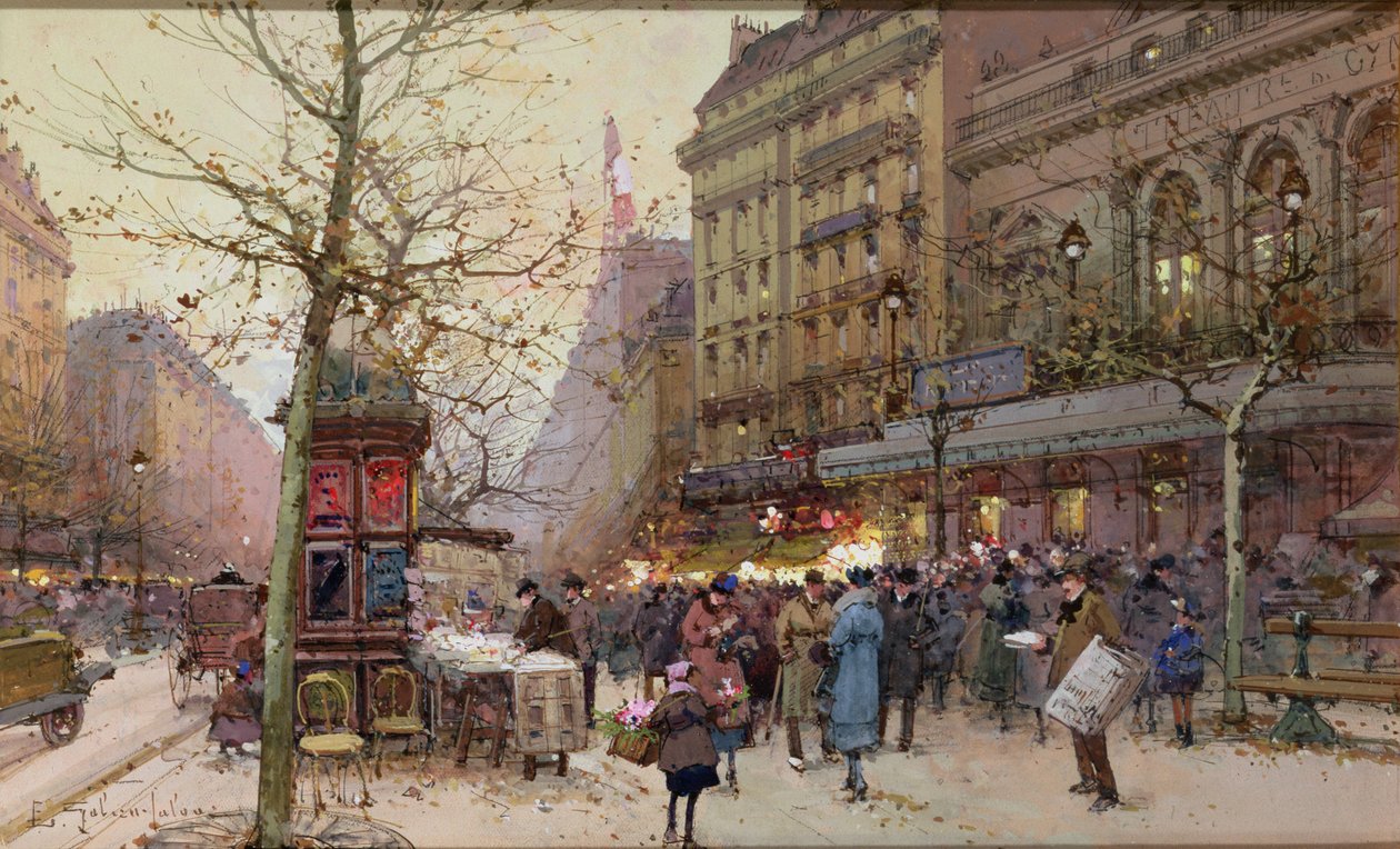 De store boulevardene av Eugene Galien Laloue