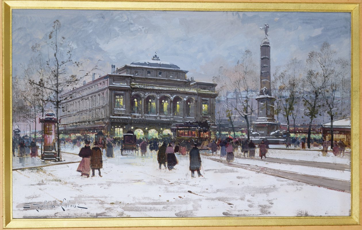 Place du Chatelet, Paris av Eugene Galien Laloue