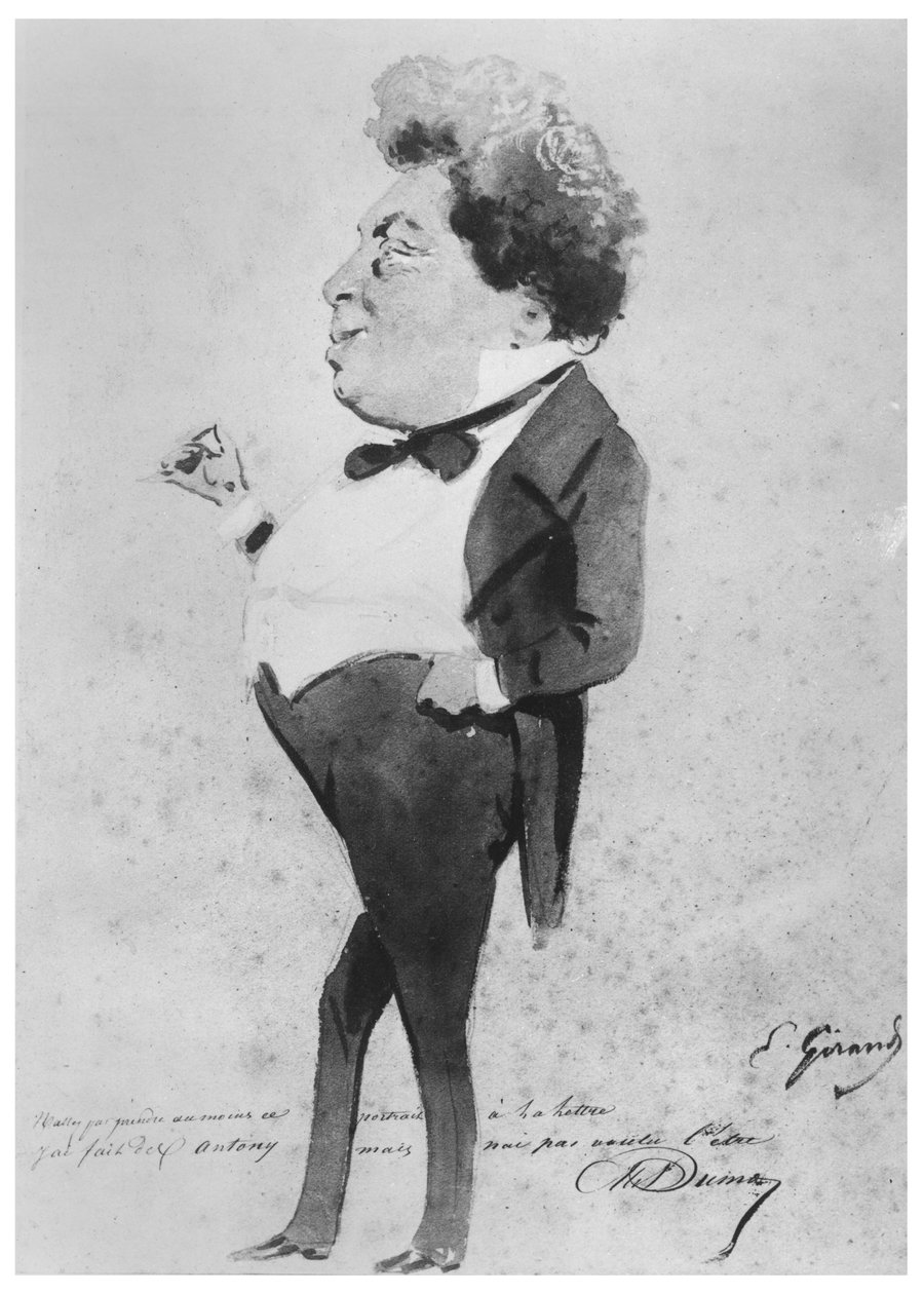 Karikatur av Alexandre Dumas, Fils av Pierre François Eugène Giraud