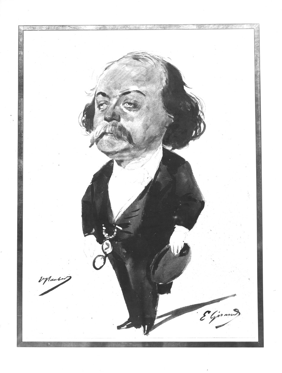Karikatur av Gustave Flaubert, 1867 av Pierre François Eugène Giraud