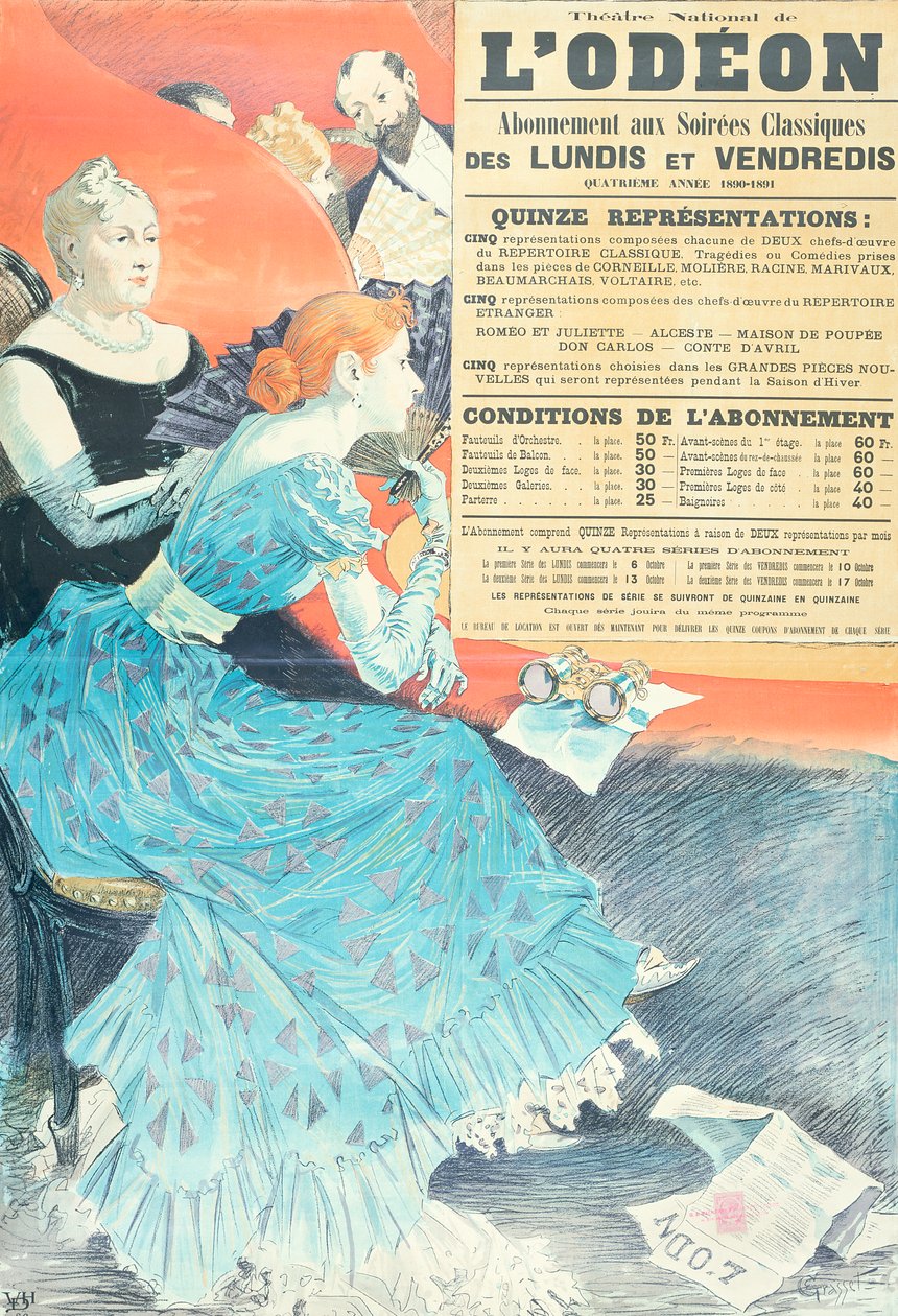 Annonse for Odeon Theatre, 1890 av Eugene Grasset