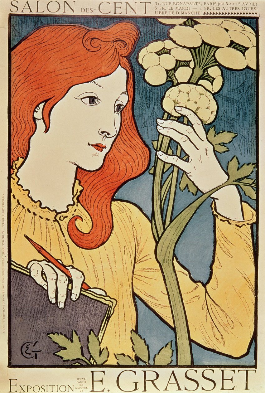 Salon des Cent, 1894 (fargelitografi) av Eugene Grasset