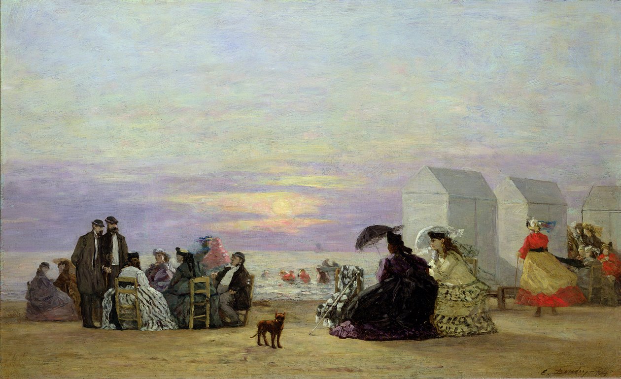 Strandscene, kveld, 1864 av Eugene Louis Boudin