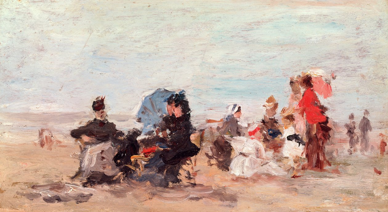 Strand nær Deauville, ca. 1924 av Eugene Louis Boudin
