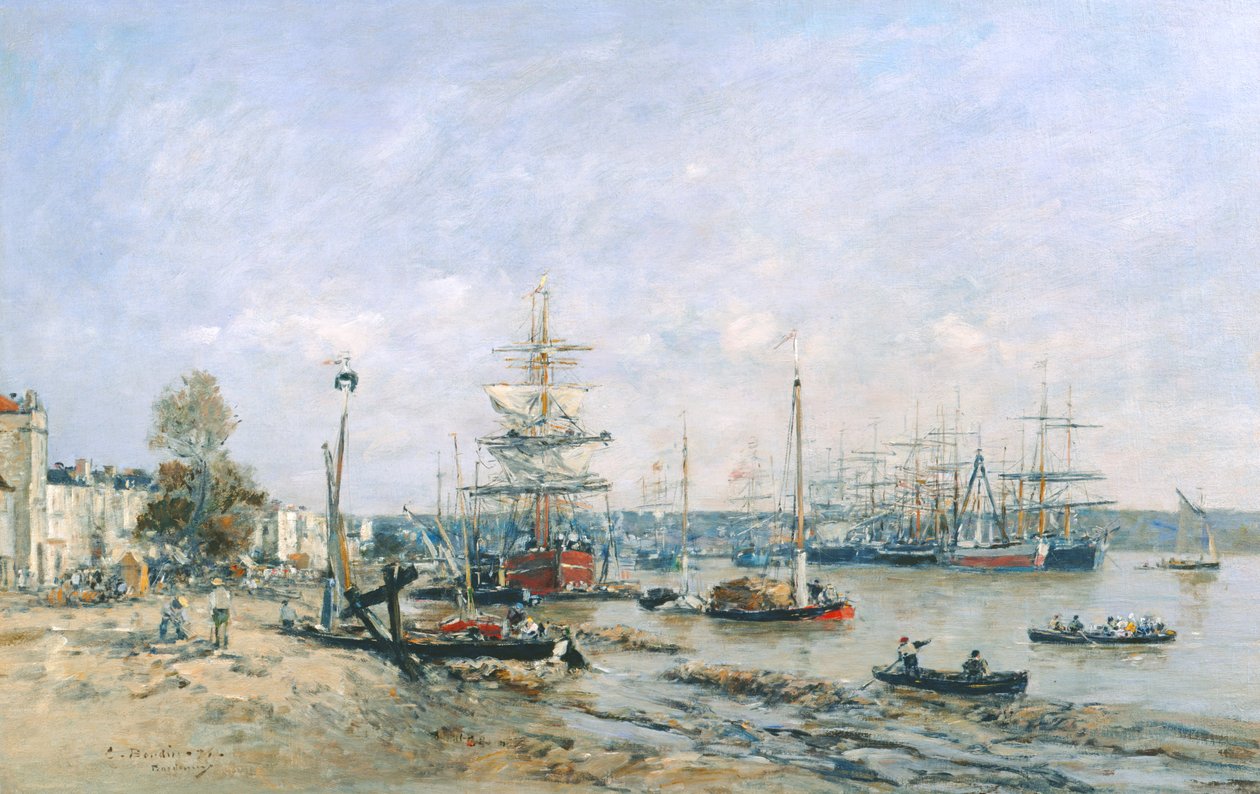 Bordeaux - kai og havn, 1874 av Eugene Louis Boudin