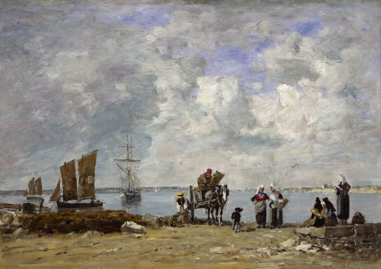 Fishermens Wives at the Seaside, 1872 av Eugene Louis Boudin