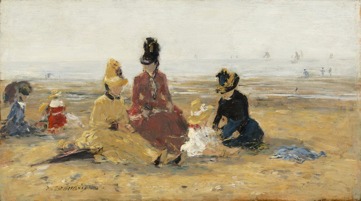 På stranden, Trouville, 1887 av Eugene Louis Boudin