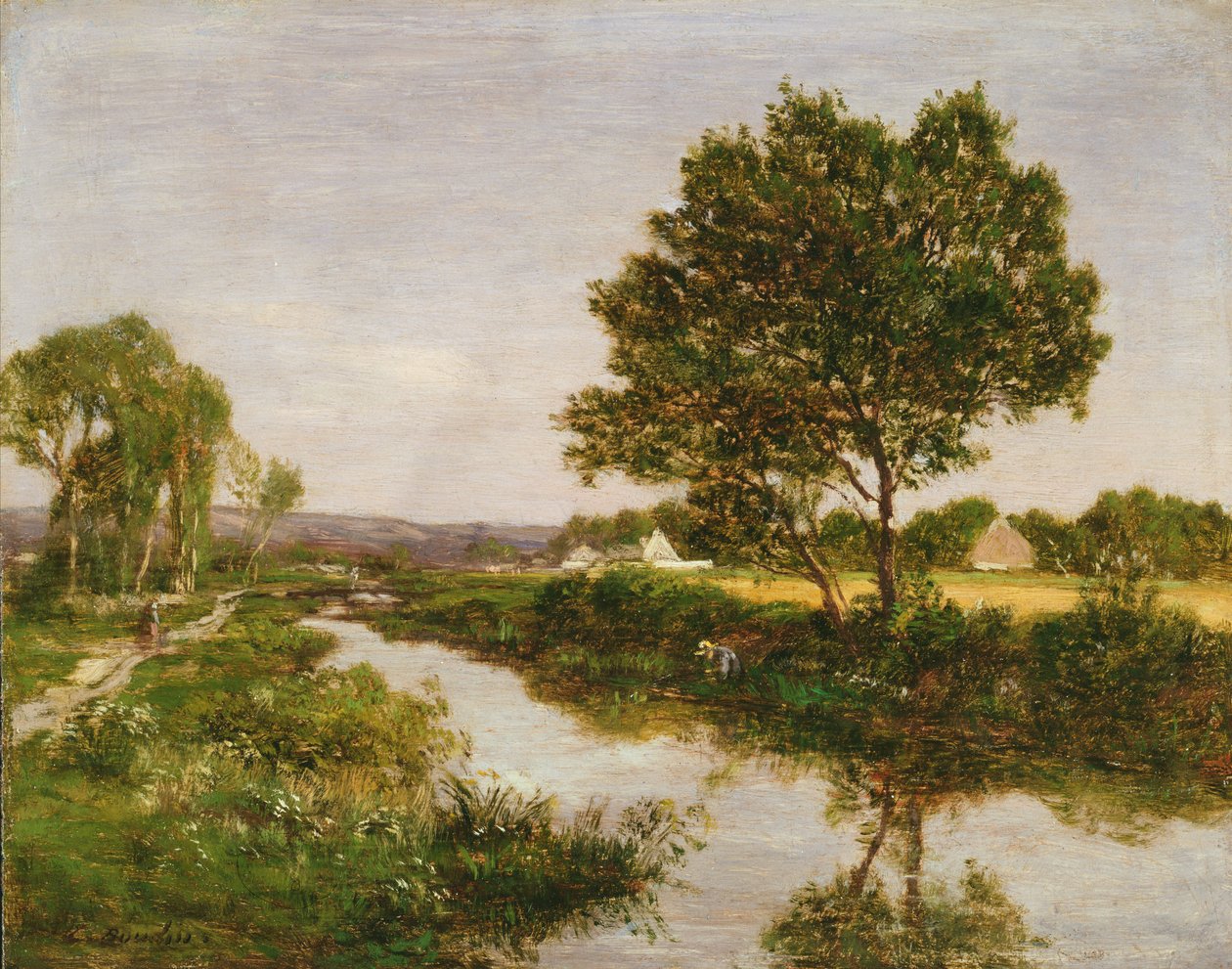 Elven i utkanten av Quimper, 1854-57 av Eugene Louis Boudin