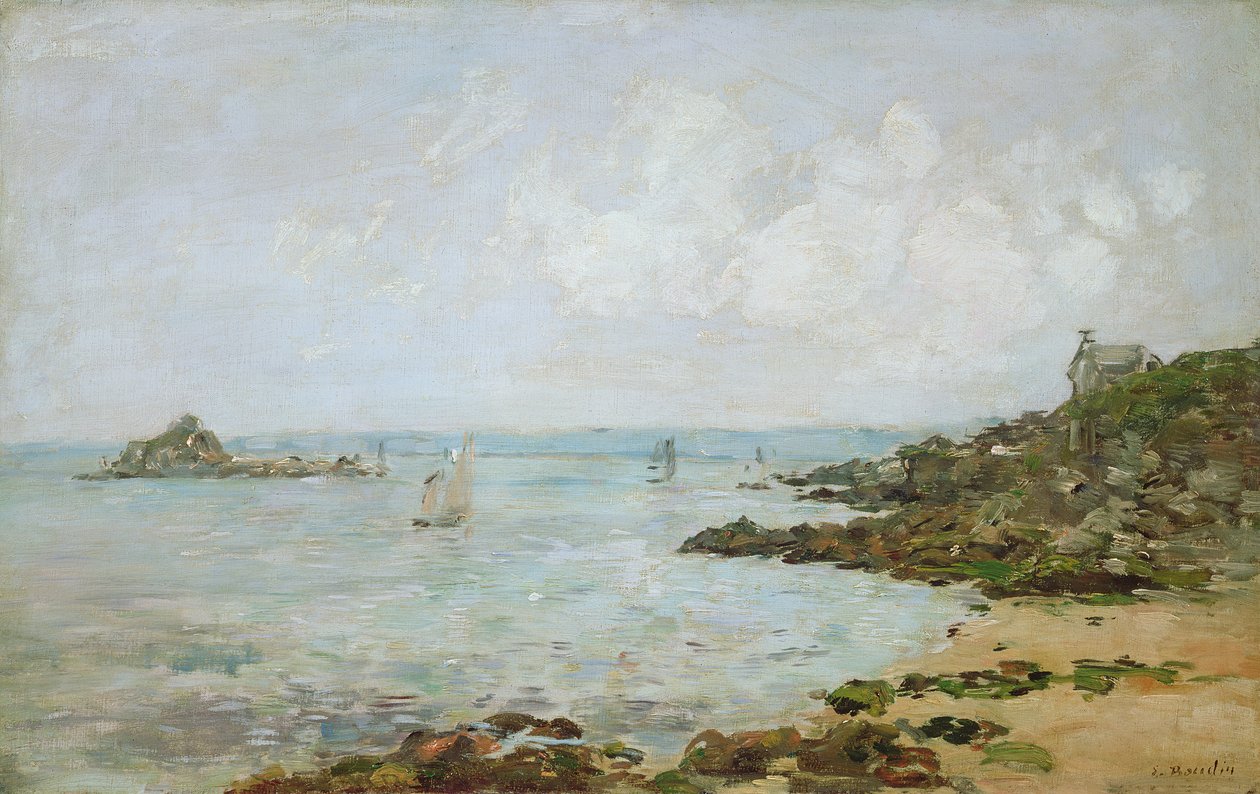 Douarnenez-bukten og Ile Tristan av Eugene Louis Boudin