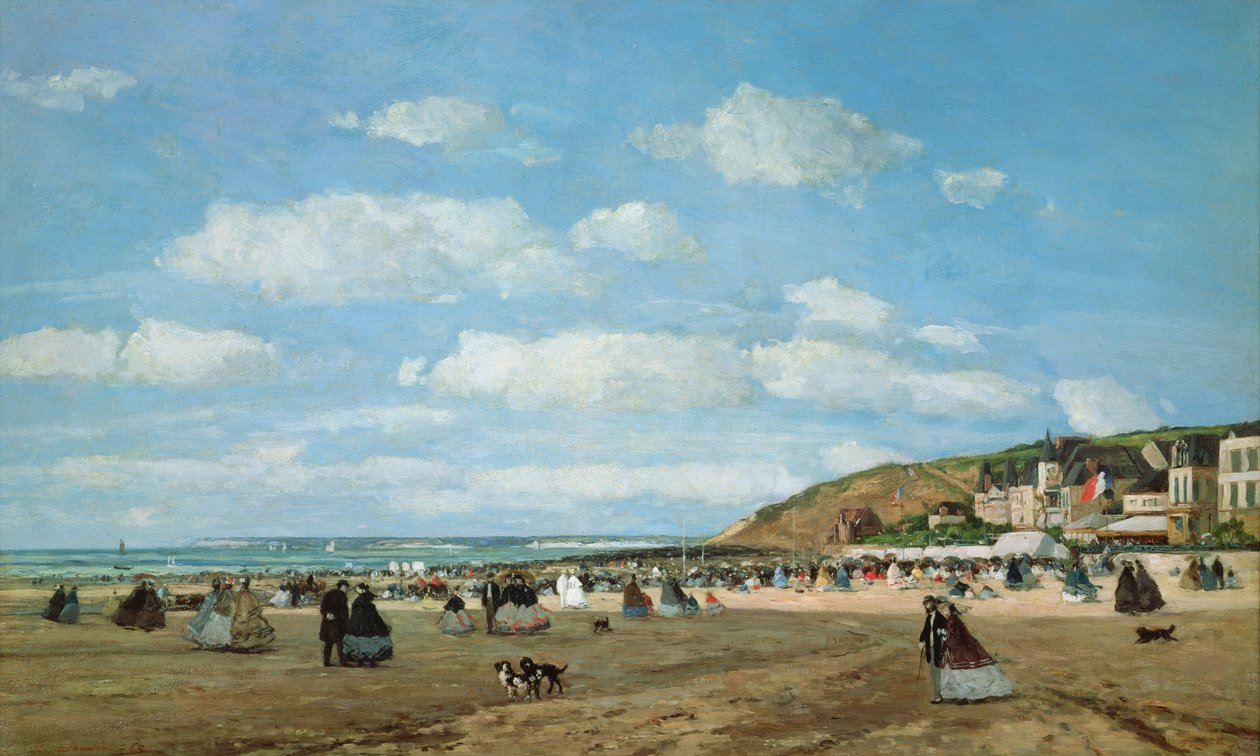 Stranden ved Trouville, 1863 av Eugene Louis Boudin