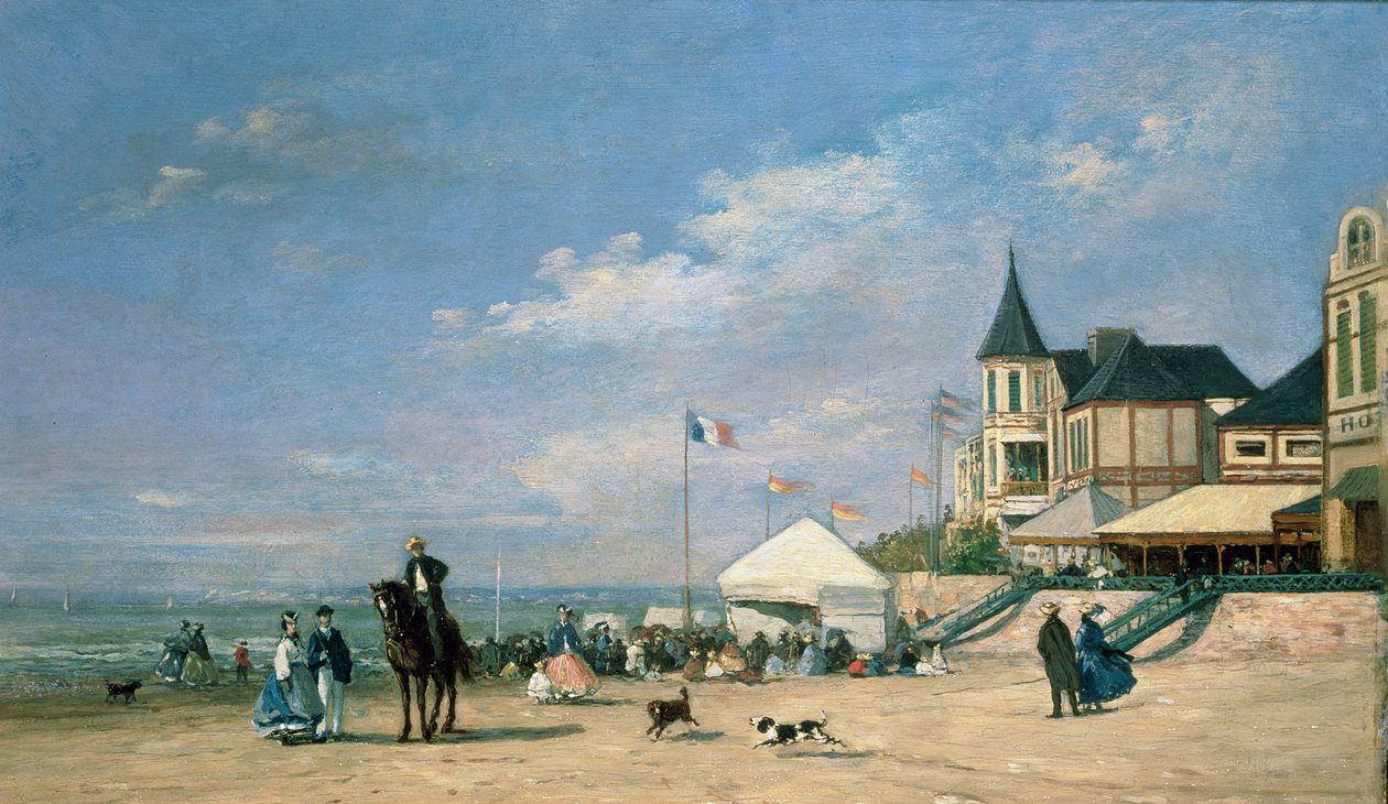 Stranden ved Trouville, 1863 av Eugene Louis Boudin