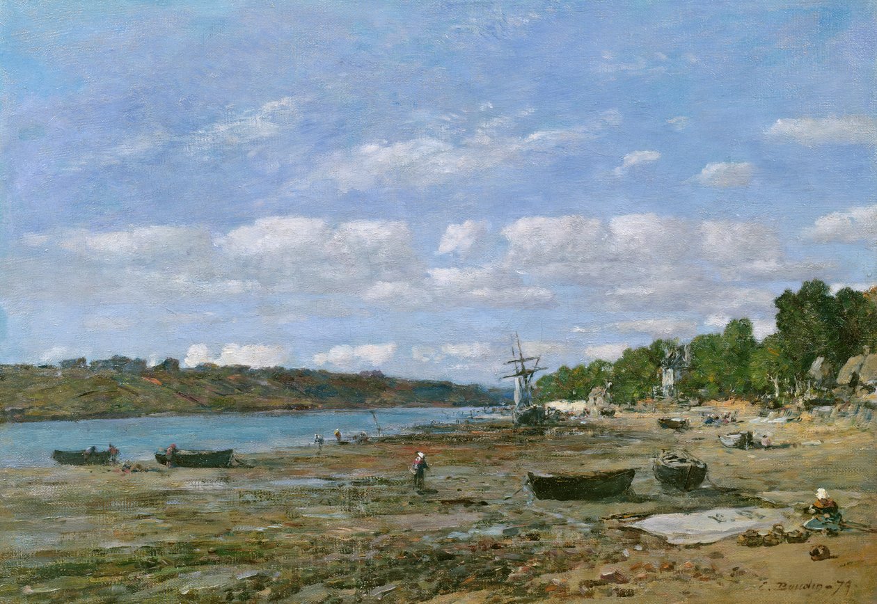 Stranden ved lavvann, 1879 av Eugene Louis Boudin