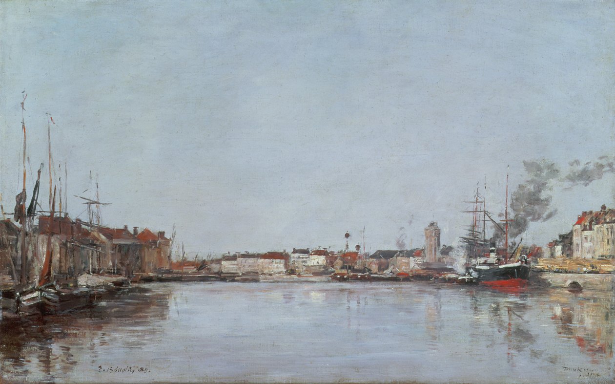 Den nederlandske dokken, Dunkirk, 1889 av Eugene Louis Boudin