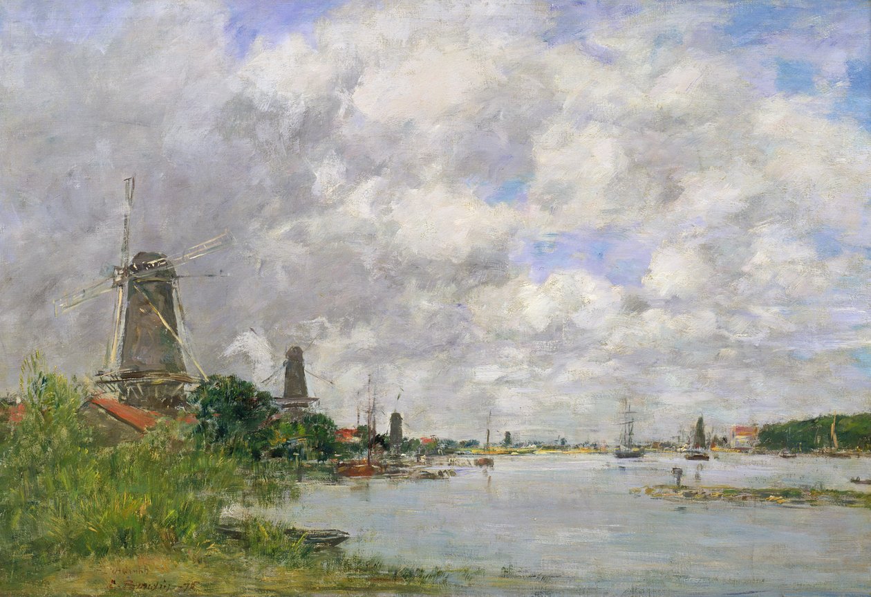 The River Meuse ved Dordrecht, 1876 av Eugene Louis Boudin