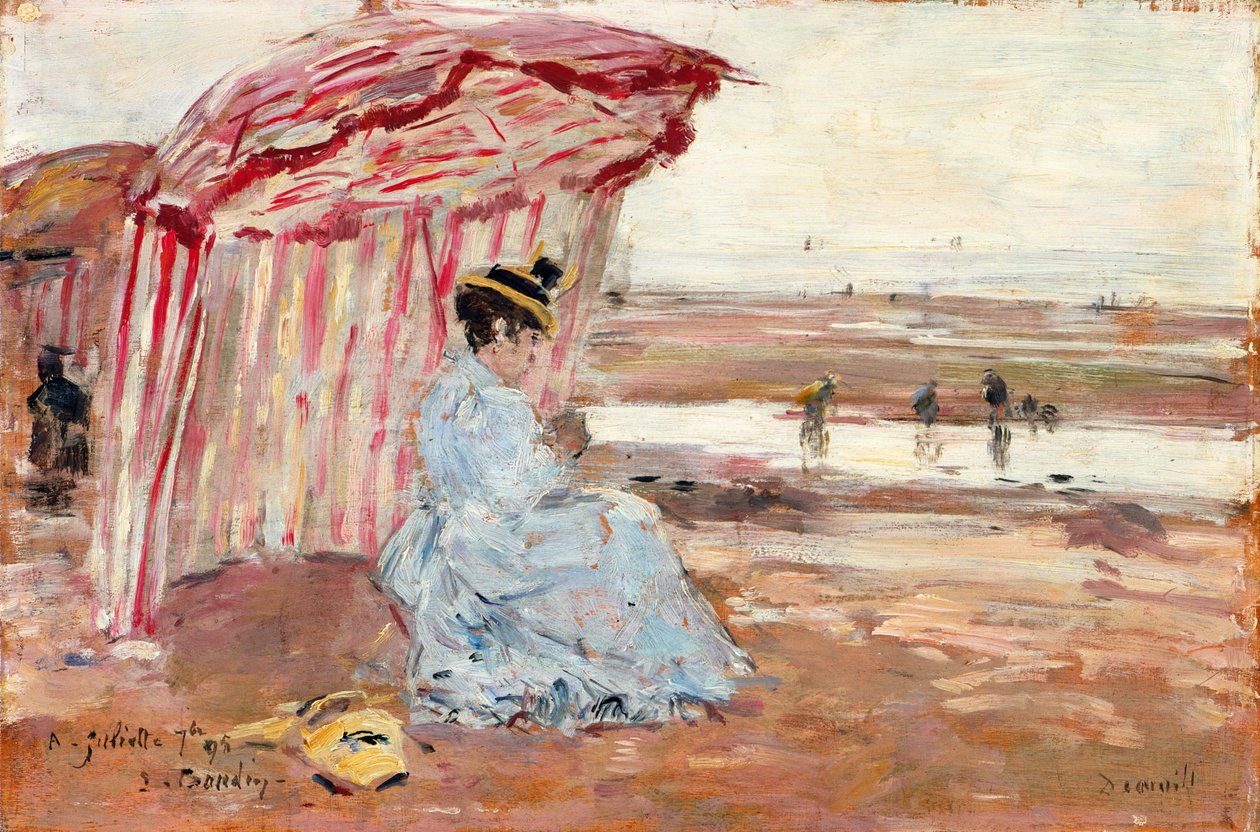 Kvinne under parasoll, 1895 av Eugene Louis Boudin