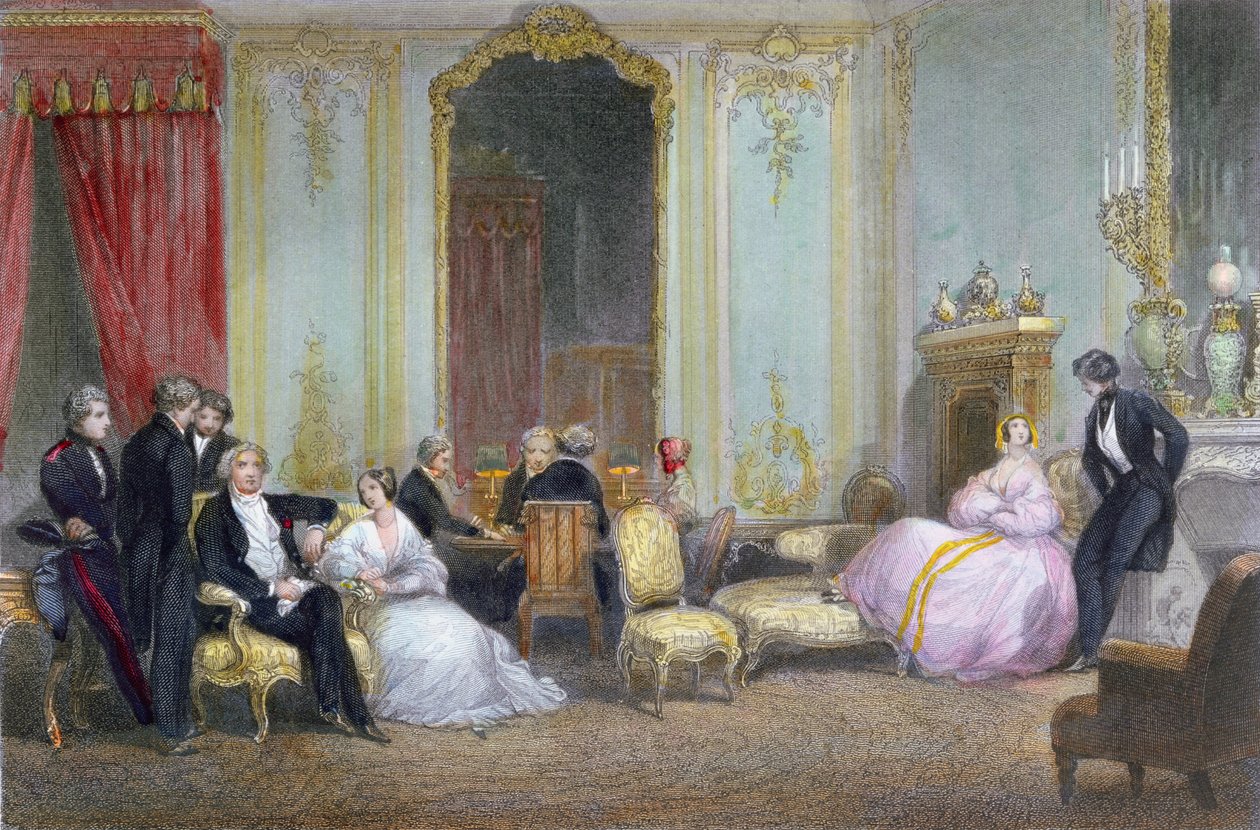 Familiescene, ca. 1840 av Eugene Louis Lami