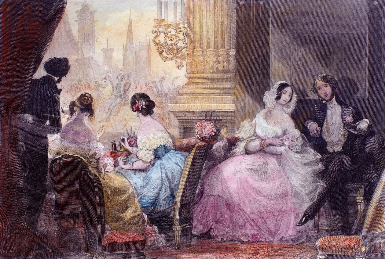Scene fra In Summer in Paris av Jules Janin, av Eugene Lami av Eugene Louis Lami