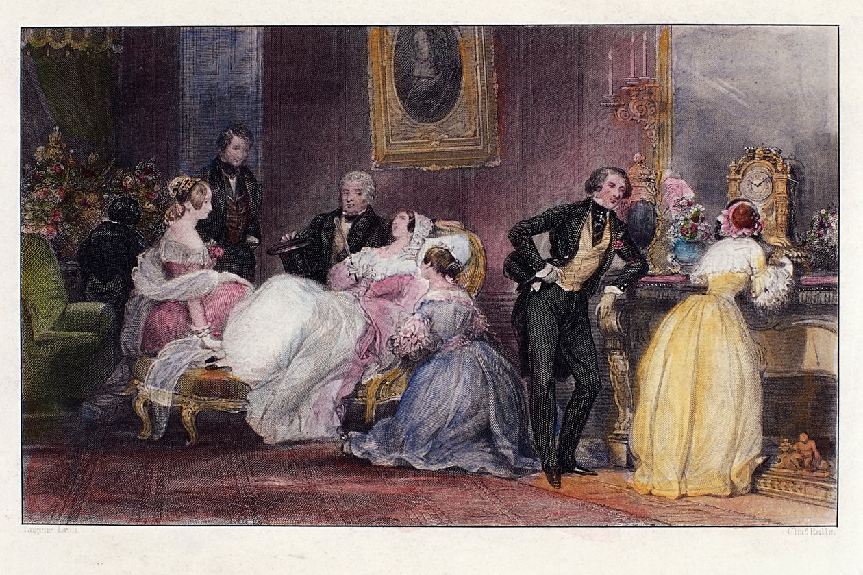 Rekonvalesensen, Scene fra Om sommeren i Paris av Jules Janin, av Eugene Lami av Eugene Louis Lami