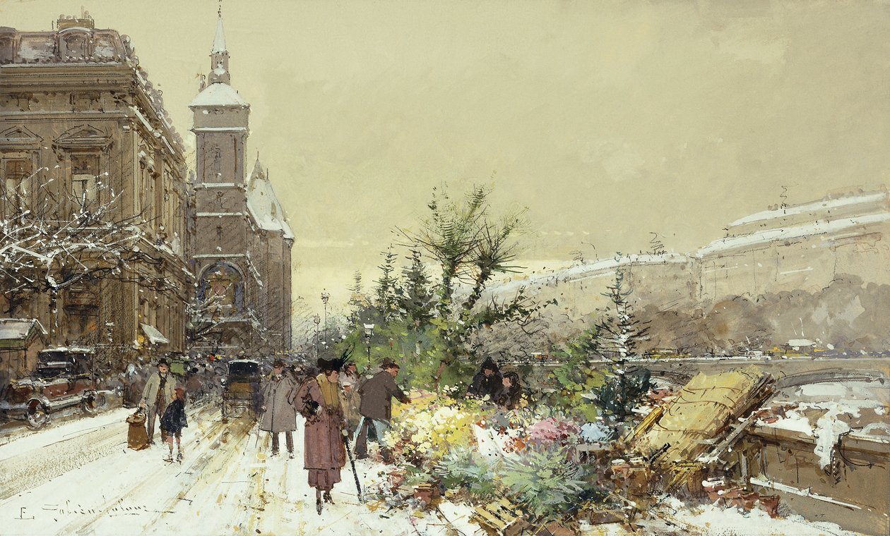 Blomstermarked; Blomstermarked av Eugene Galien Laloue