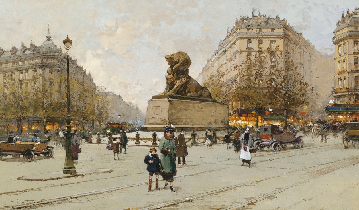 Løven av Belfort; Le Lion de Belfort av Eugene Galien Laloue