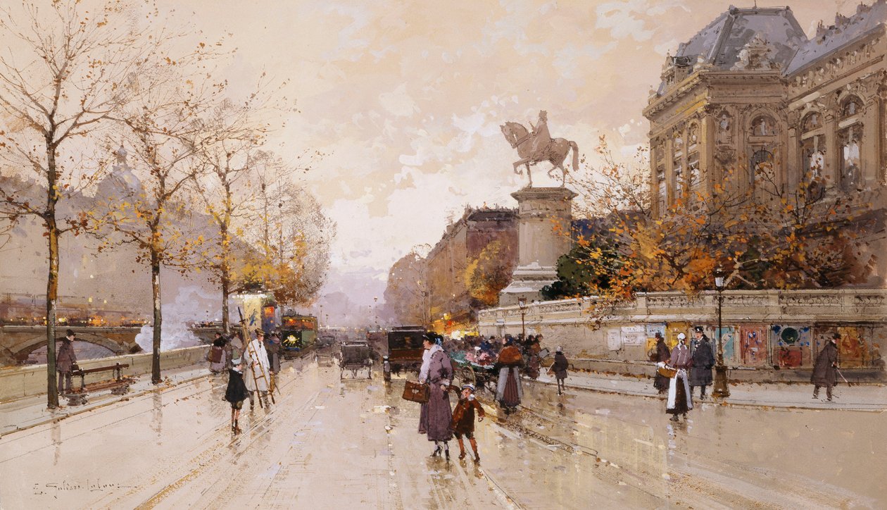 En Paris Street Scene av Eugene Galien Laloue